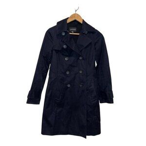 Club Monaco XS Dark Blue Double-Breasted Trench Coat Womens